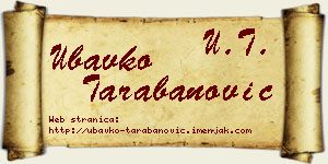 Ubavko Tarabanović vizit kartica